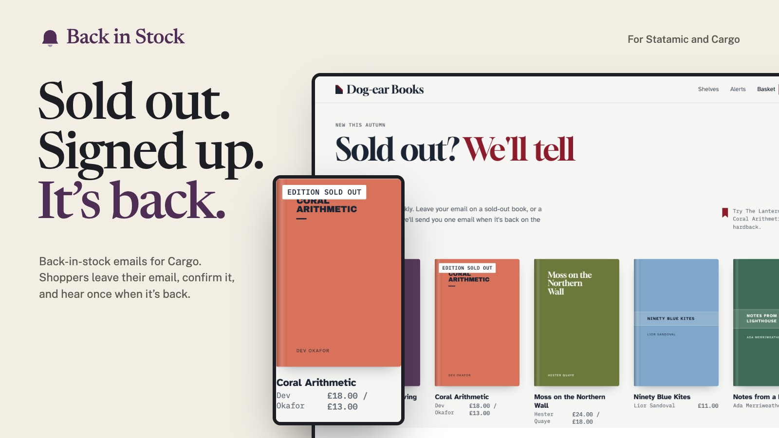 Back in Stock for Statamic and Cargo