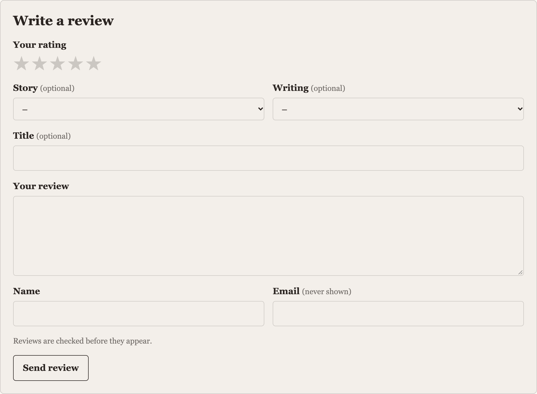 The review form
