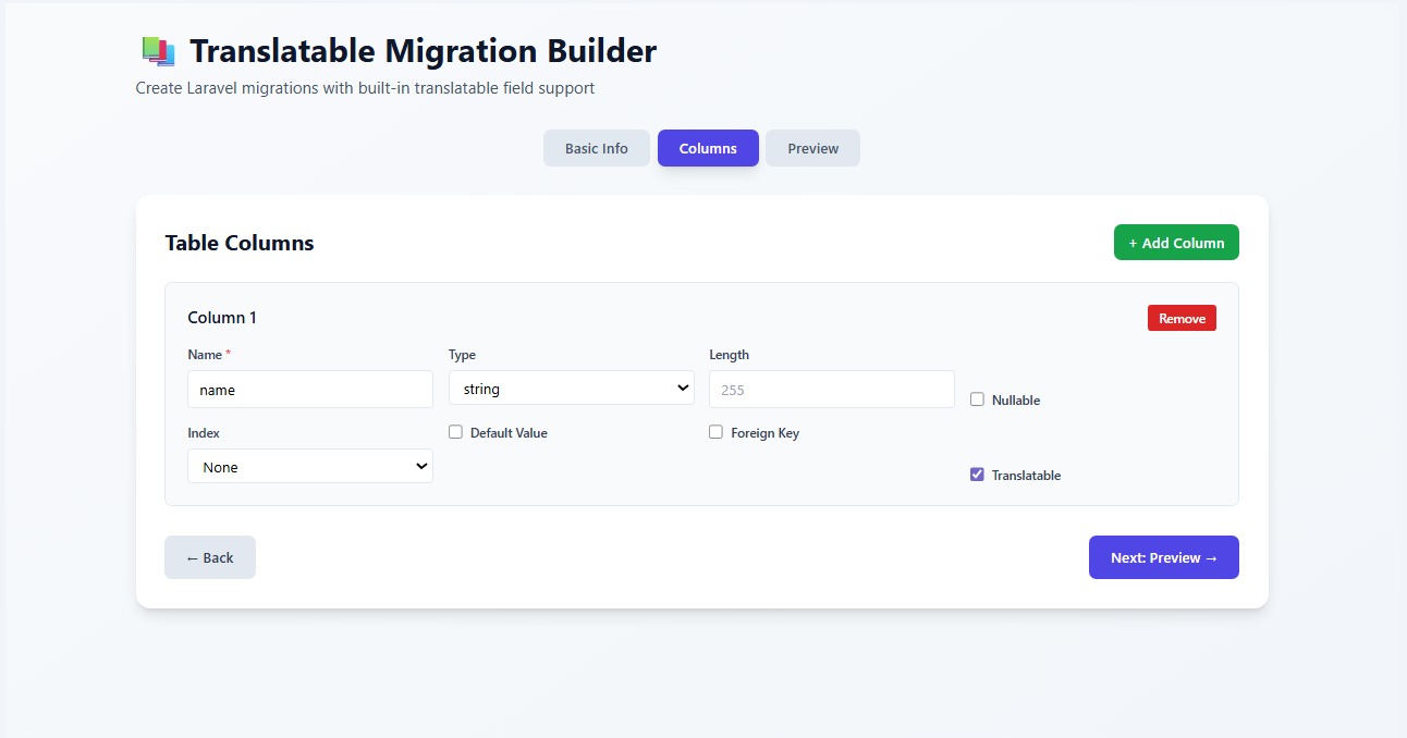 Columns Builder