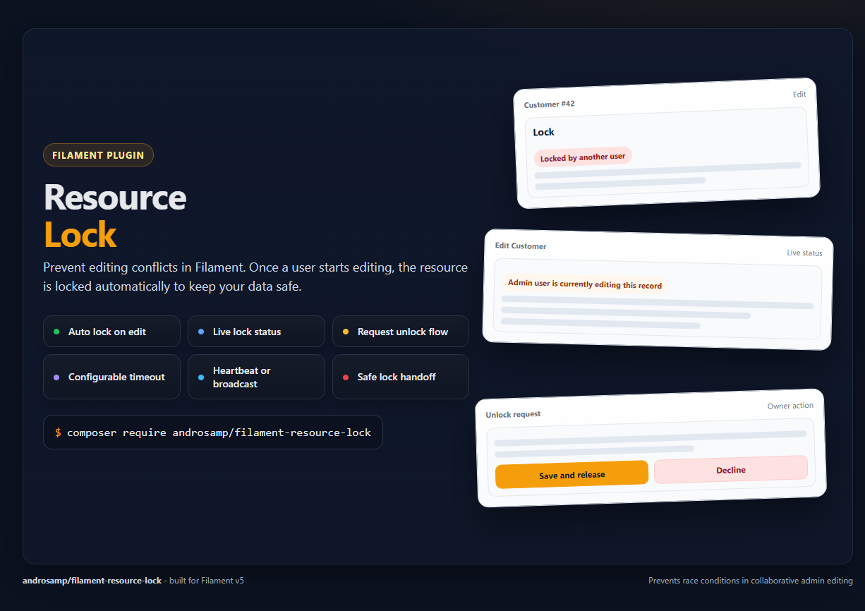 Filament Resource Lock preview