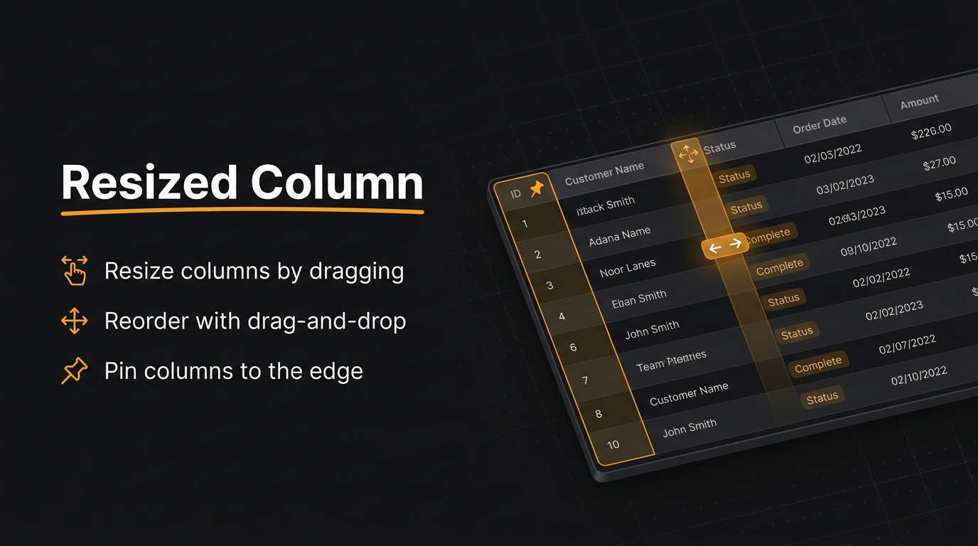 Resized Column