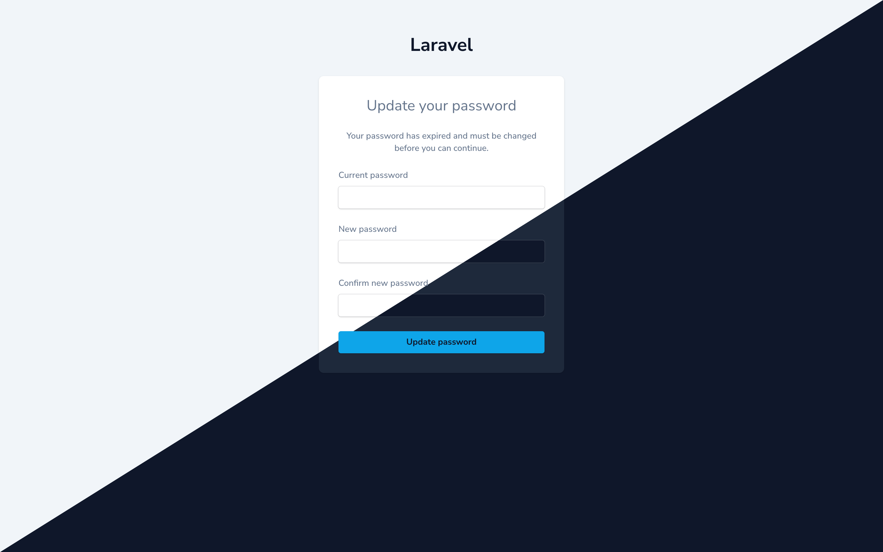 Forced password-change screen