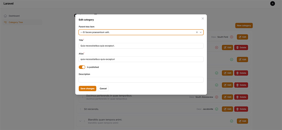 Edit form