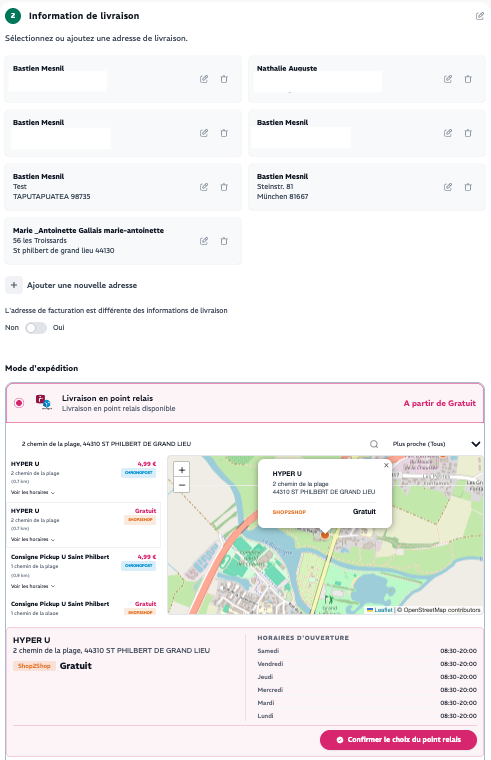 Full checkout page with widget