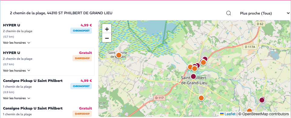 Widget list and map view