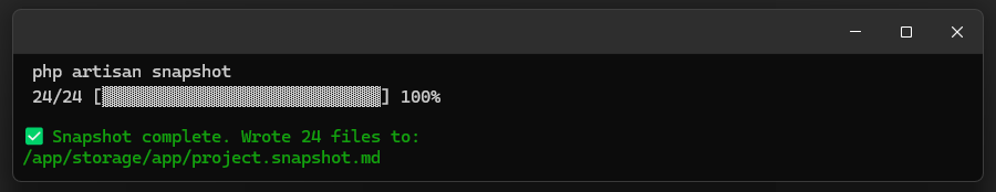 Command line snapshot example