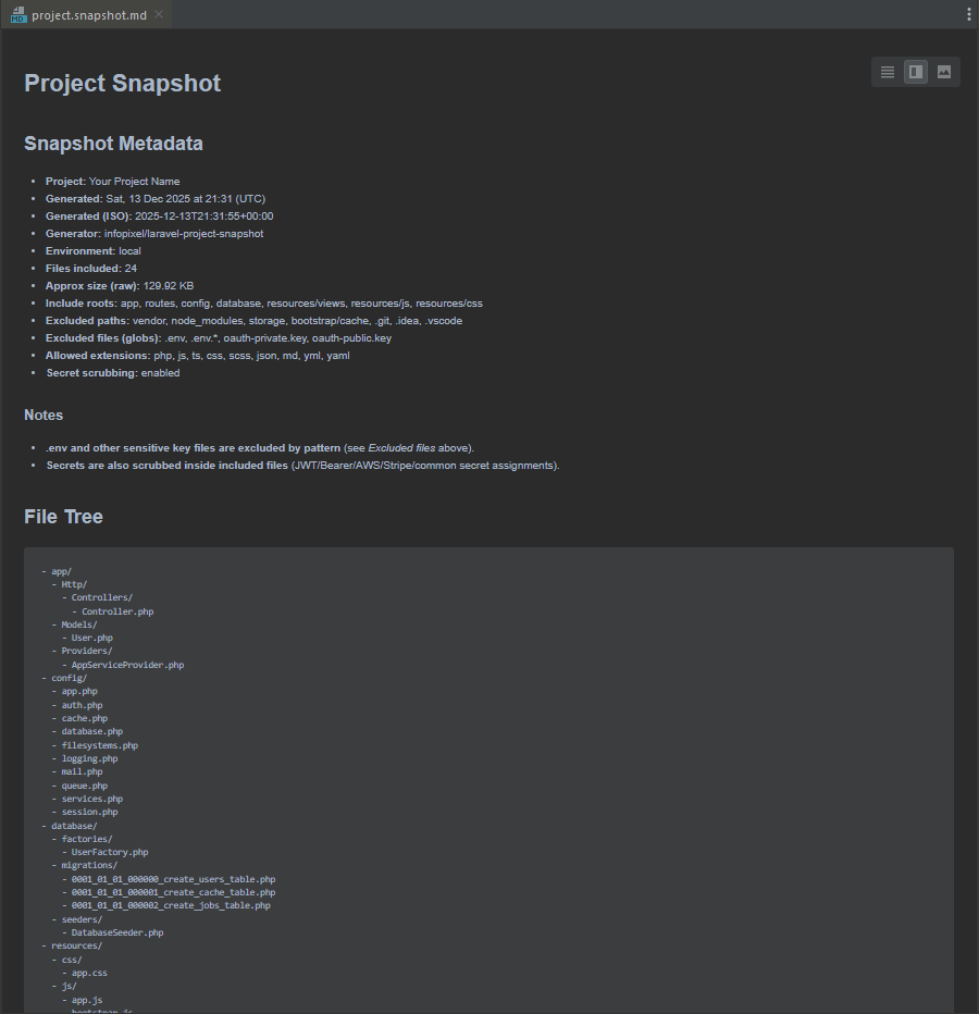 Snapshot metadata example