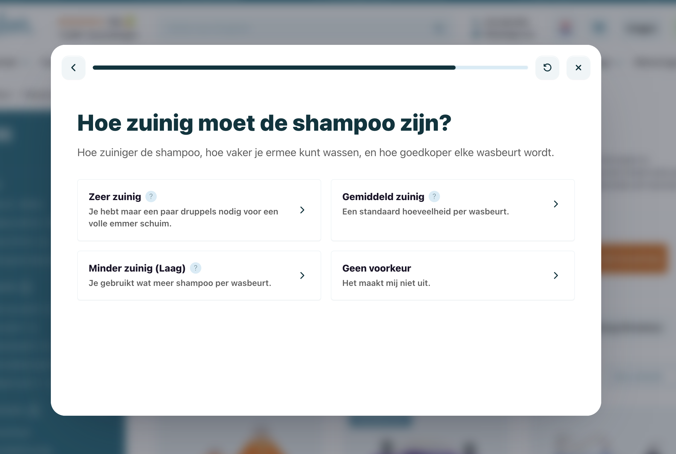 A question in a BerryPath guided selling flow