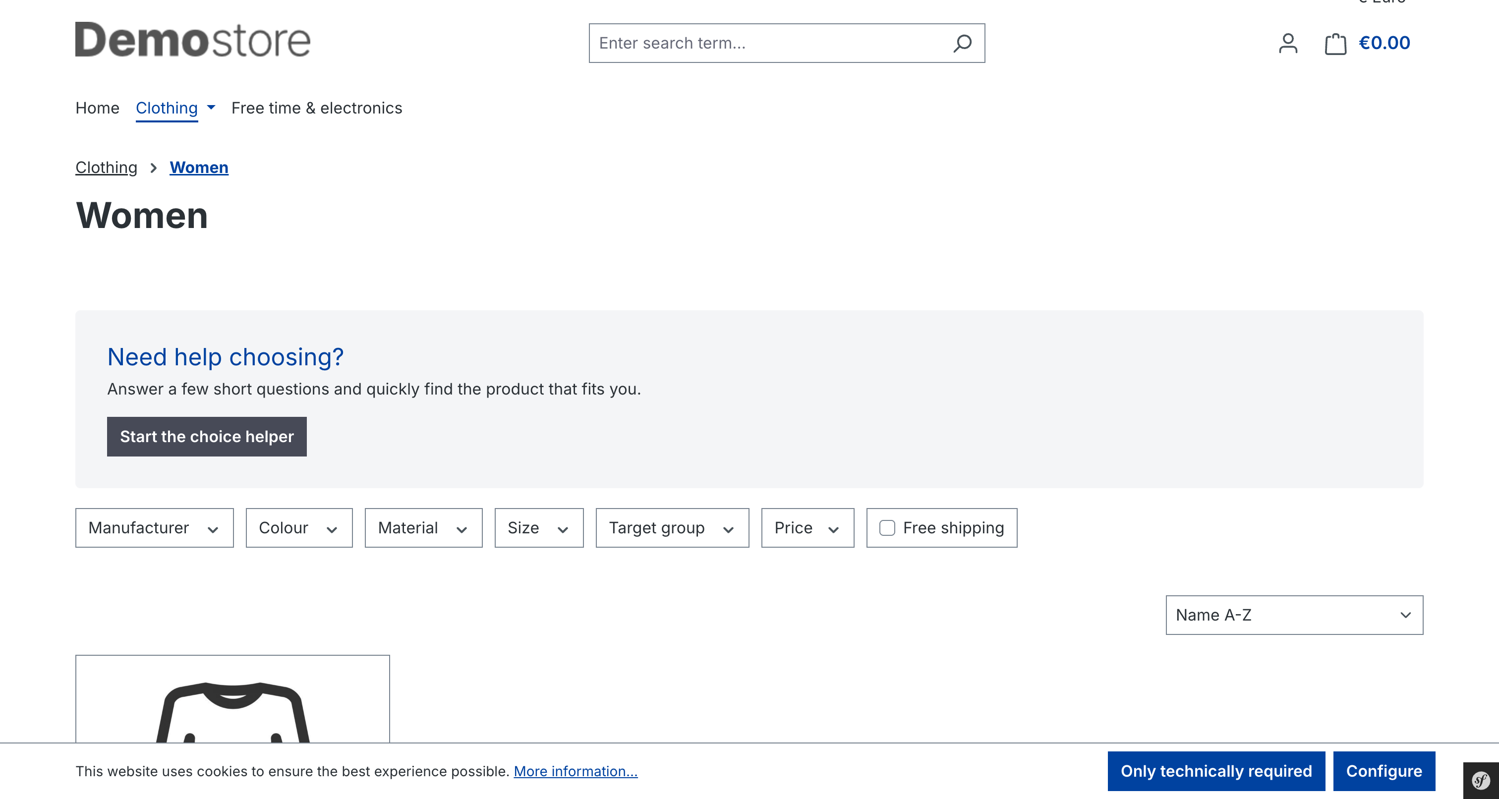 Category page widget