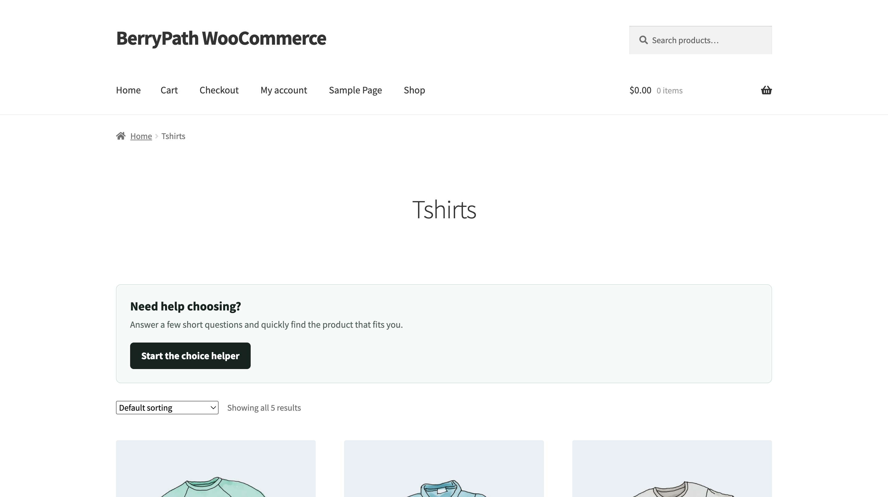 Category page widget