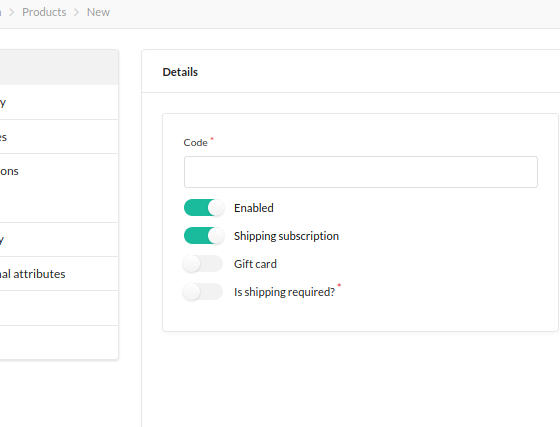 Screenshot showing subscription product creation