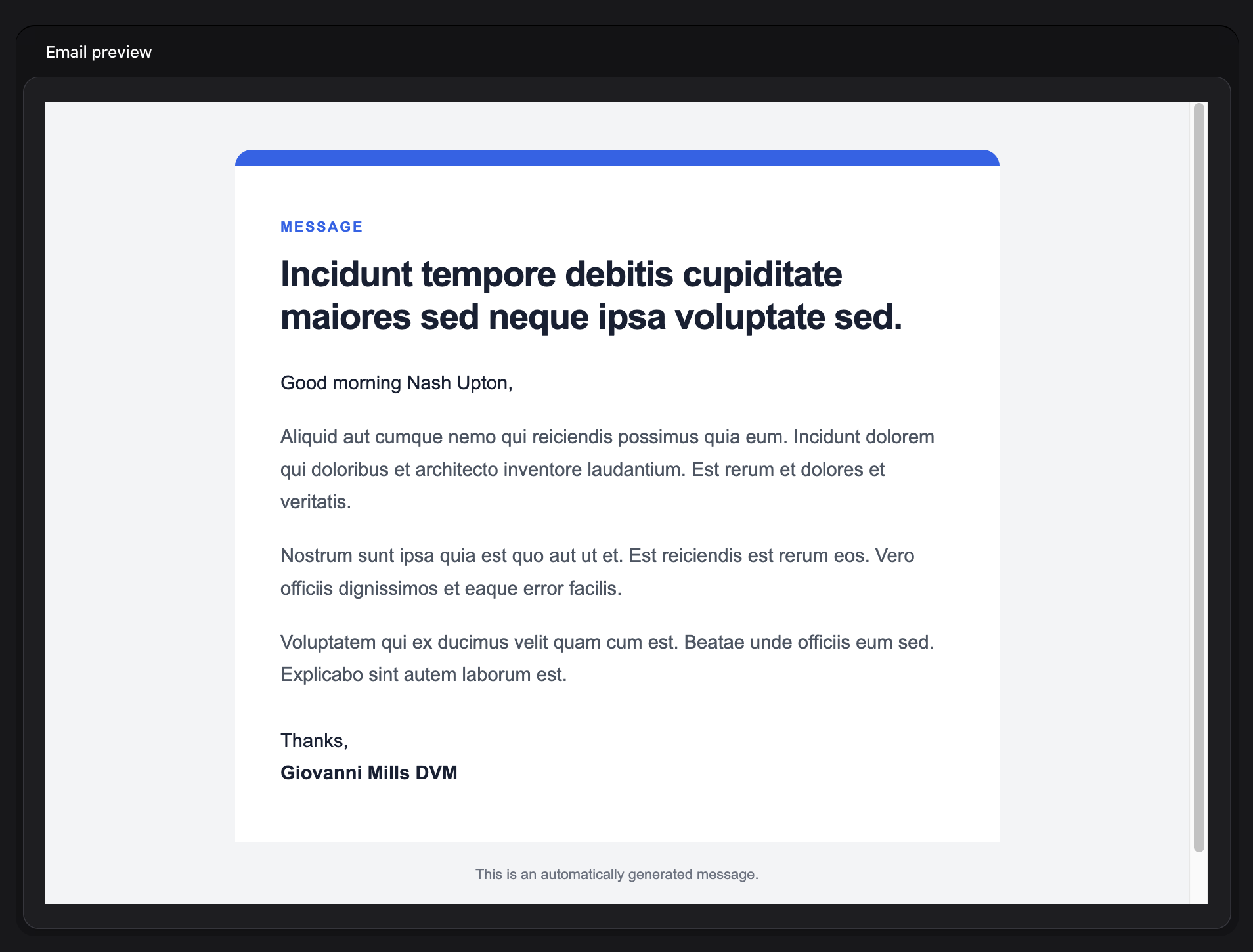Sandboxed email preview
