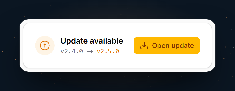 The dashboard widget in light and dark mode