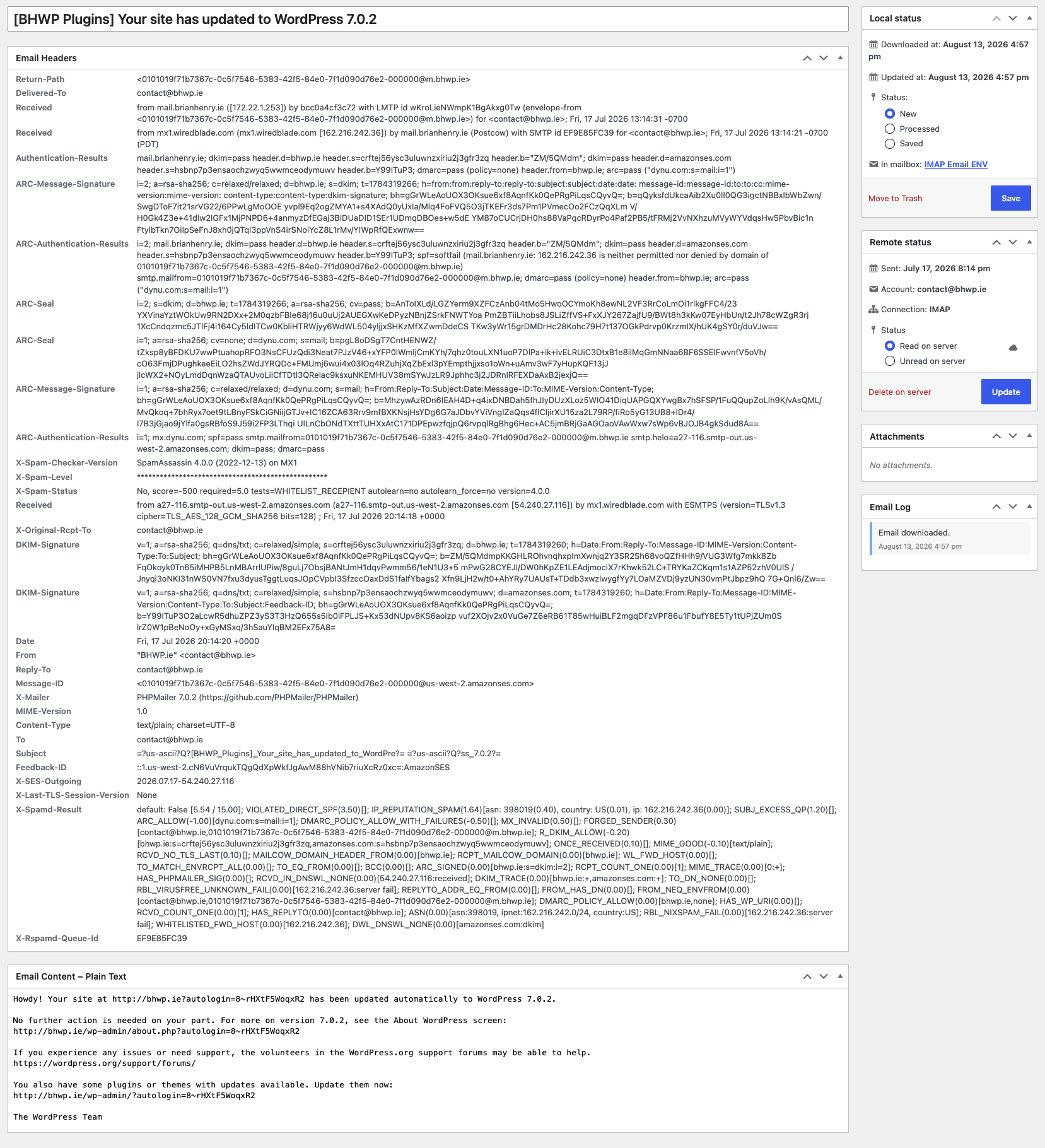 Single Email View
