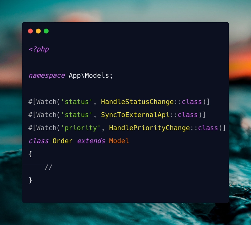 Laravel Column Watcher Code Snippet