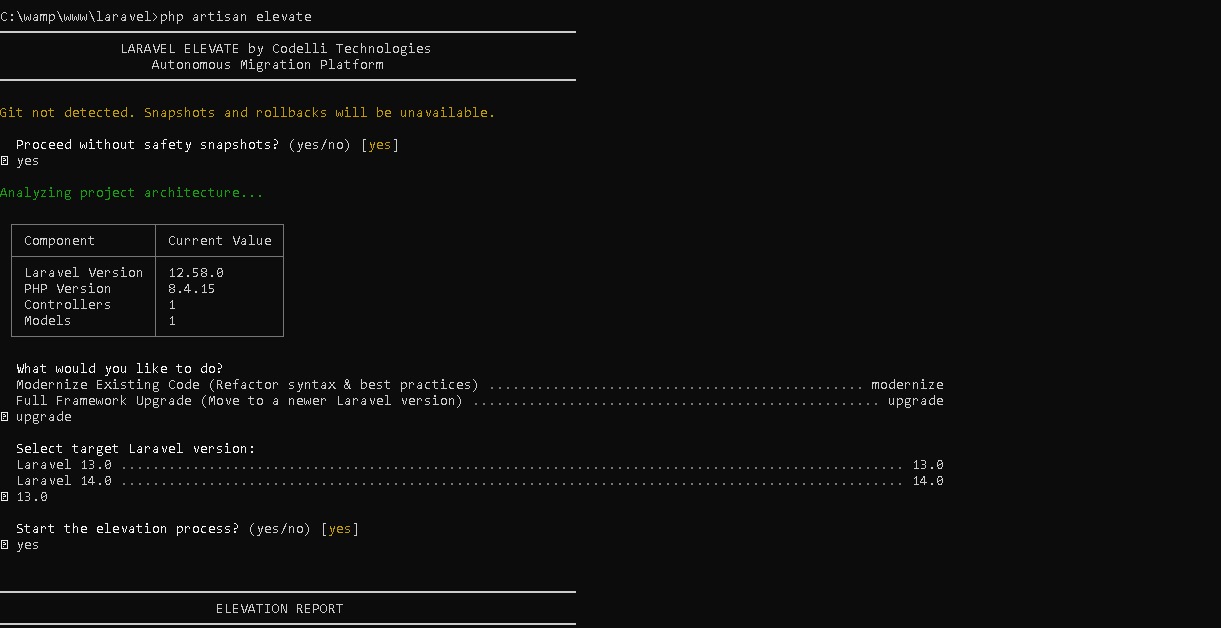 Laravel Elevate Terminal