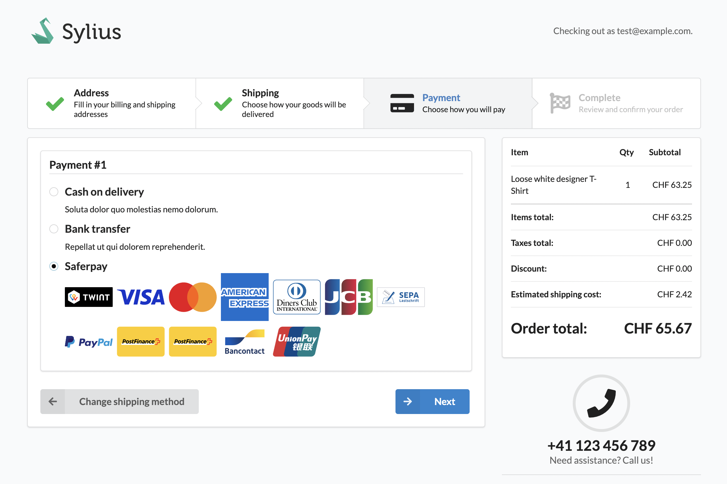 Payments checkout