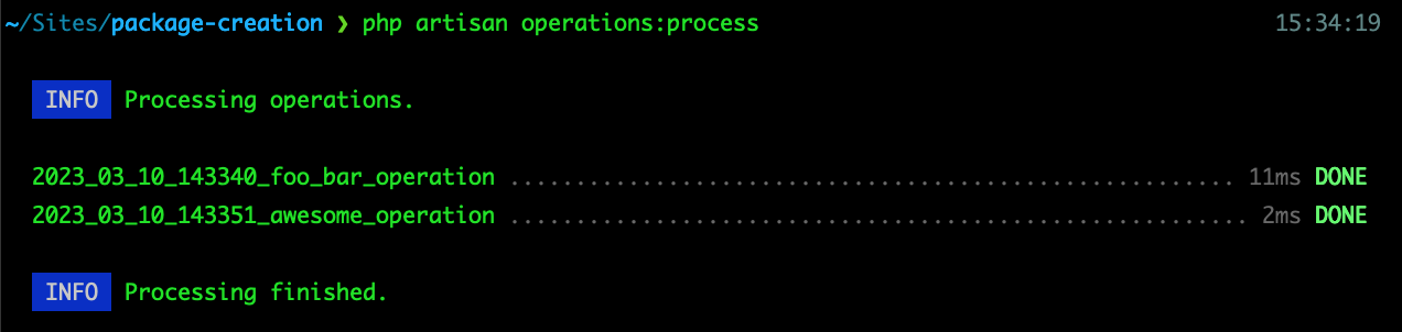 One-Time Operations for Laravel - Processing the operations