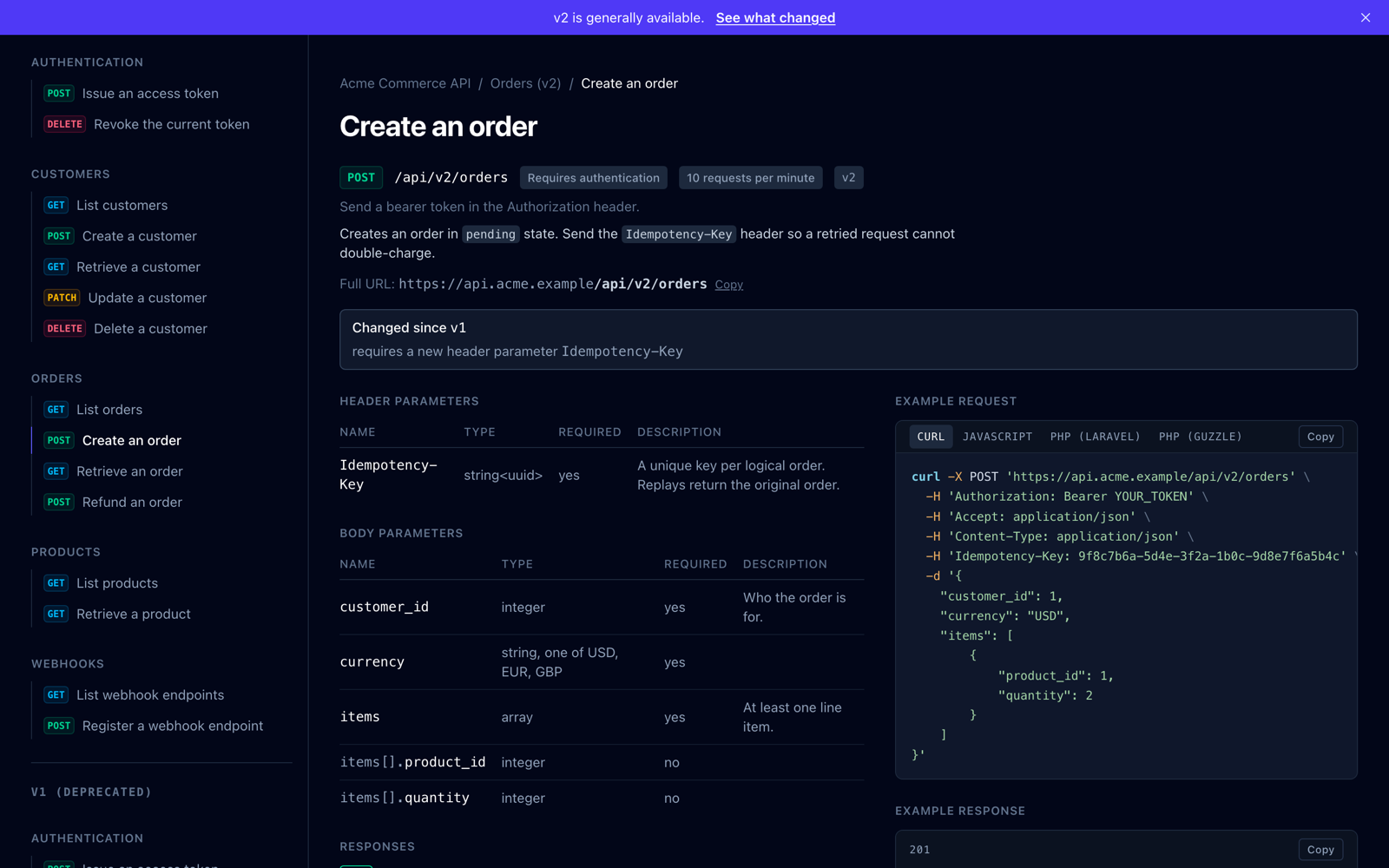 An endpoint page