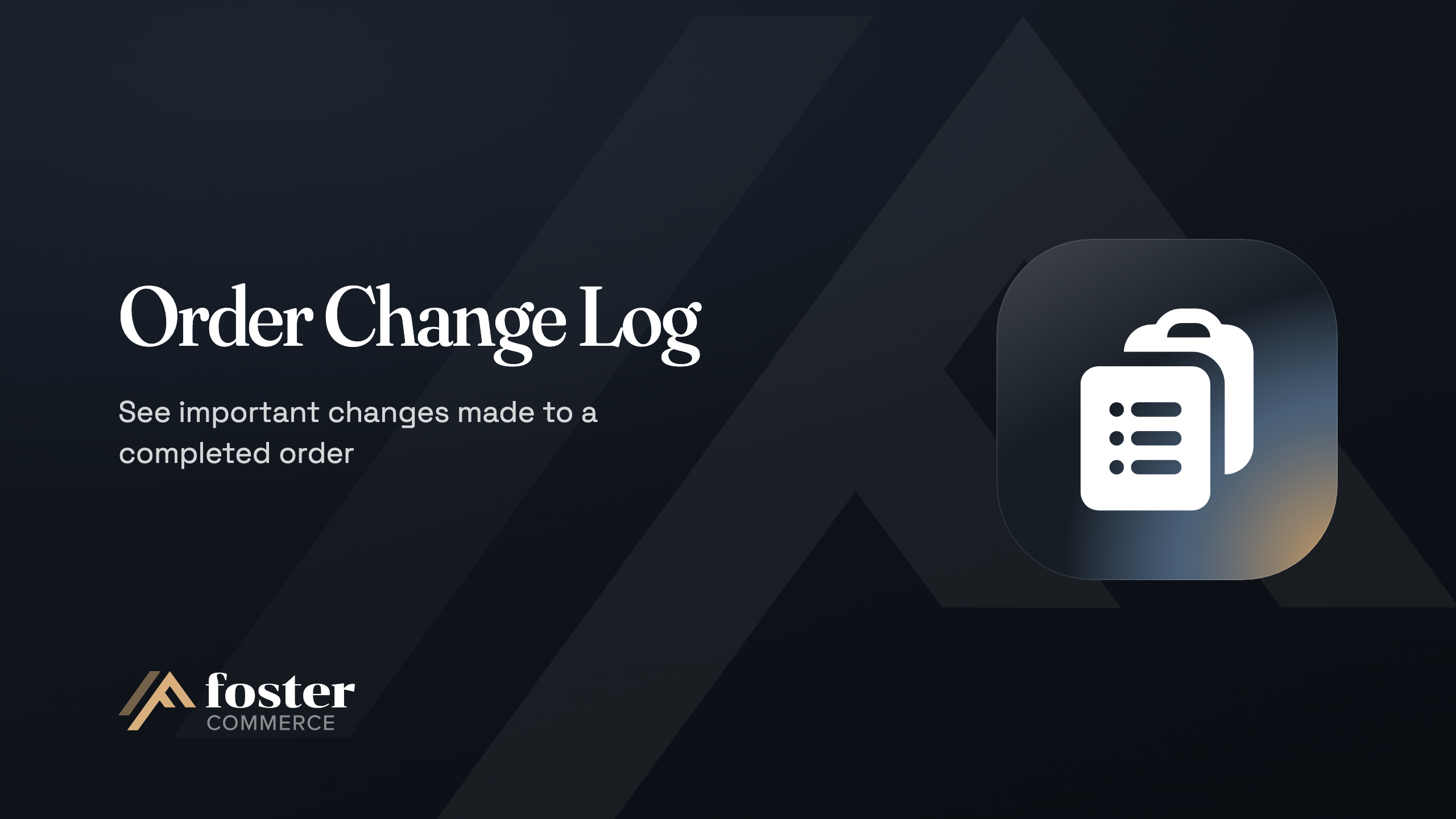 Order Change Log