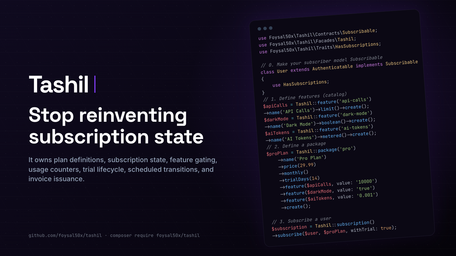 Tahsil — Subscription management for Laravel