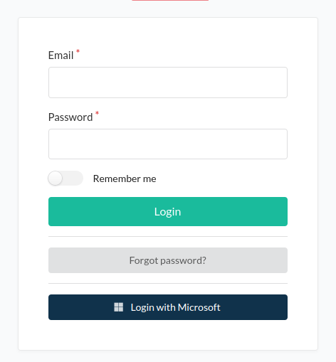 Form admin login