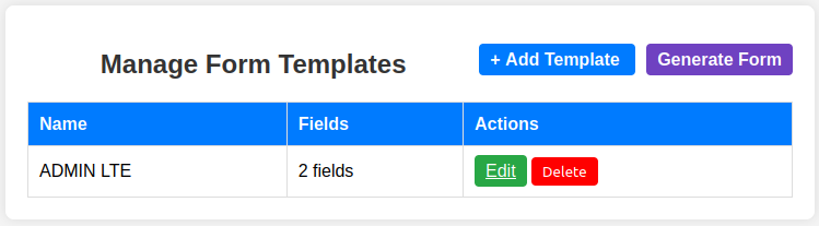 Manage Templates