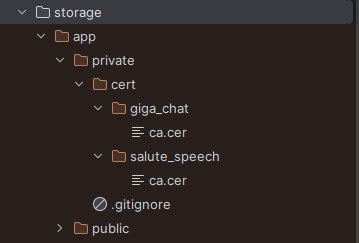 Пример личного кабинета в GigaChat API