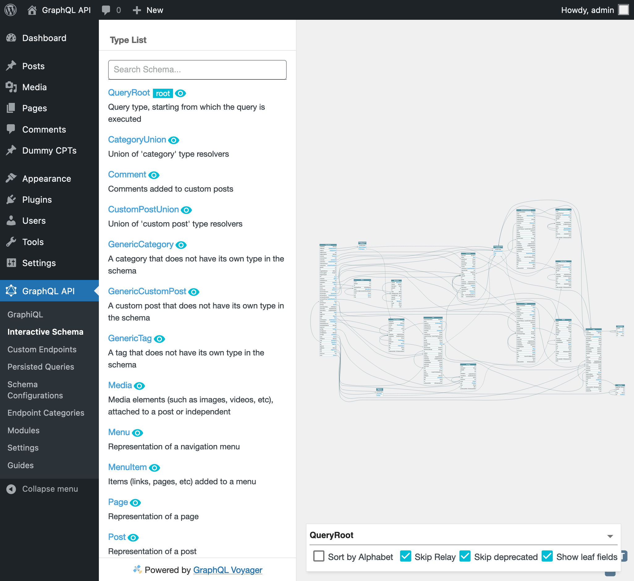 The interactive schema visualizer