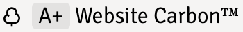 The badge: a leaf icon, the rating letter, and the words "Website Carbon"