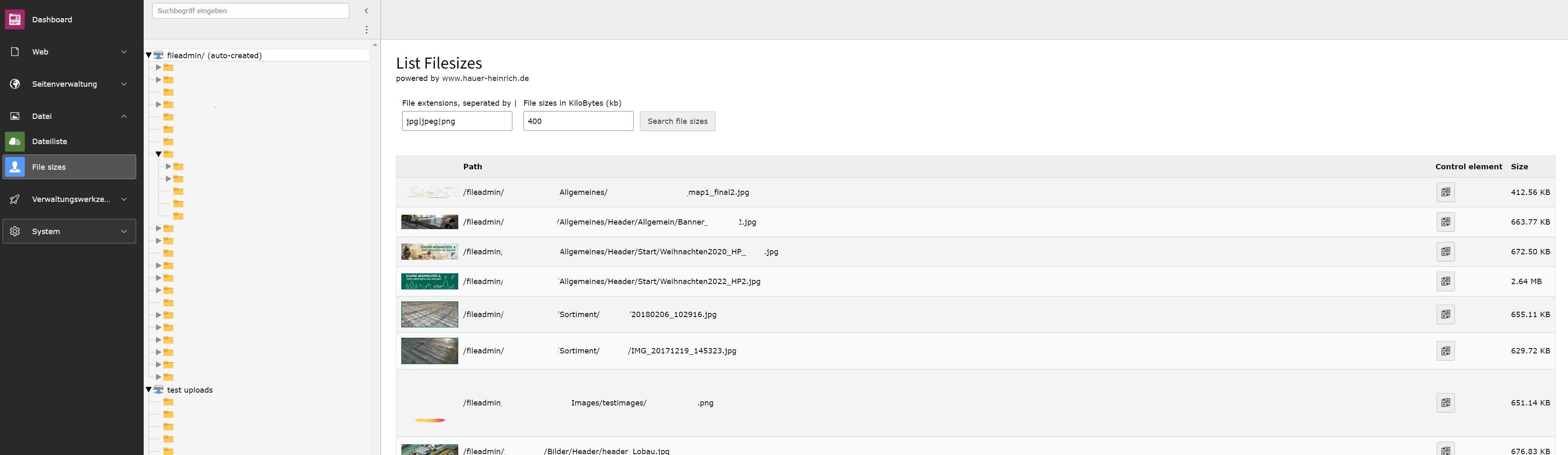 example picture from backend