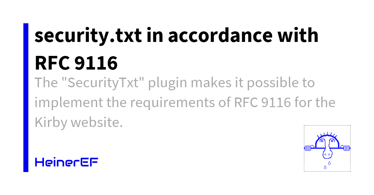 security.txt in accordance with RFC 9116 the SecurityTxt plugin