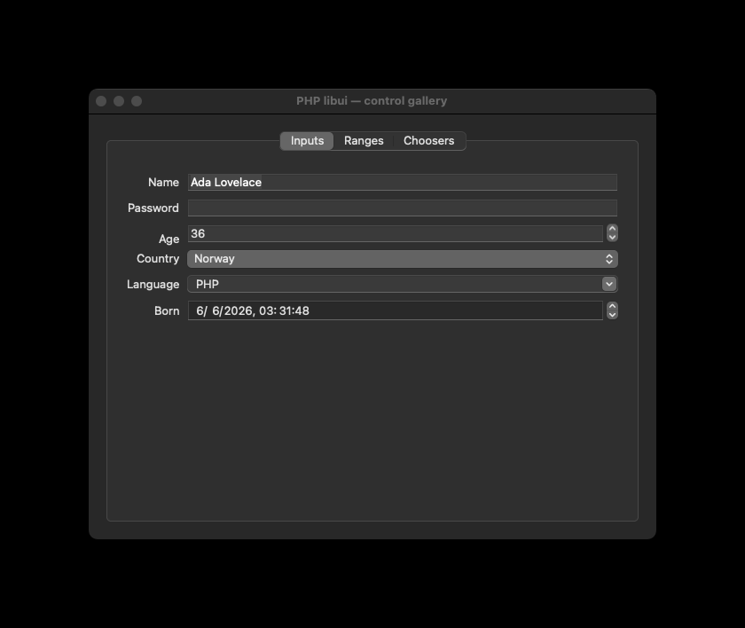 Widget gallery