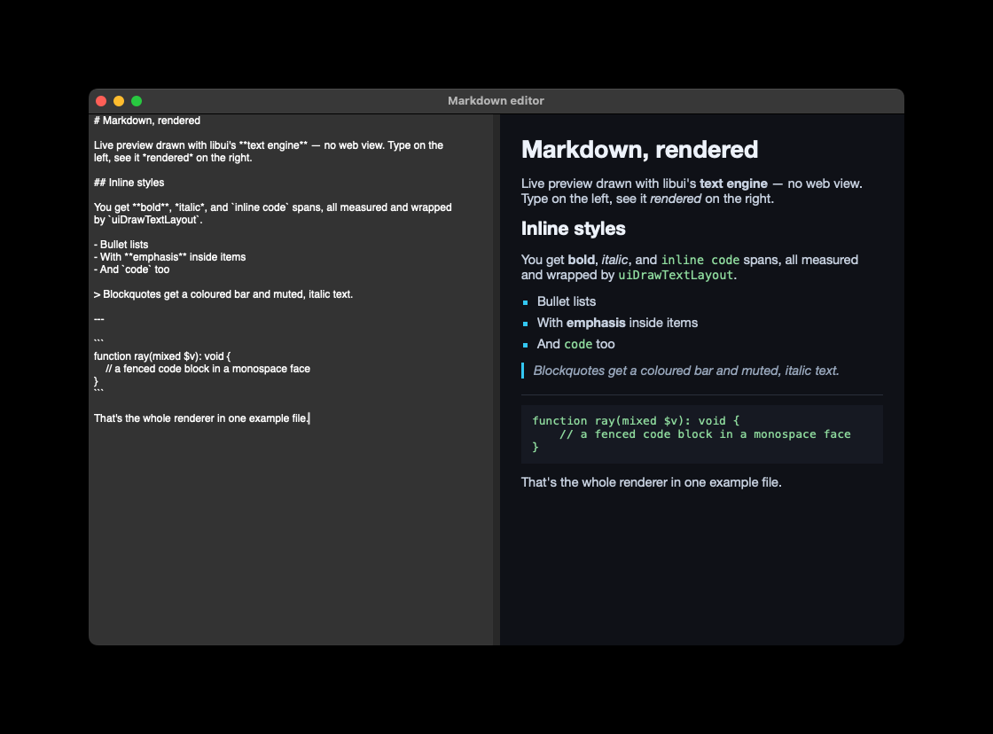 Markdown editor with live preview
