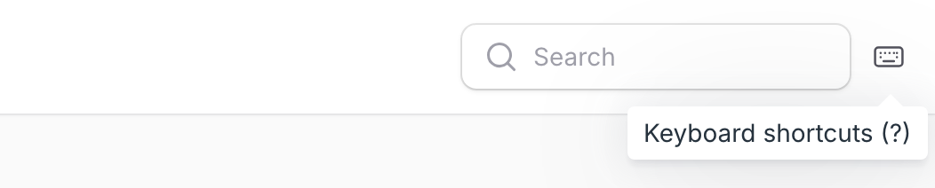 The keyboard button next to the topbar search field, with its tooltip