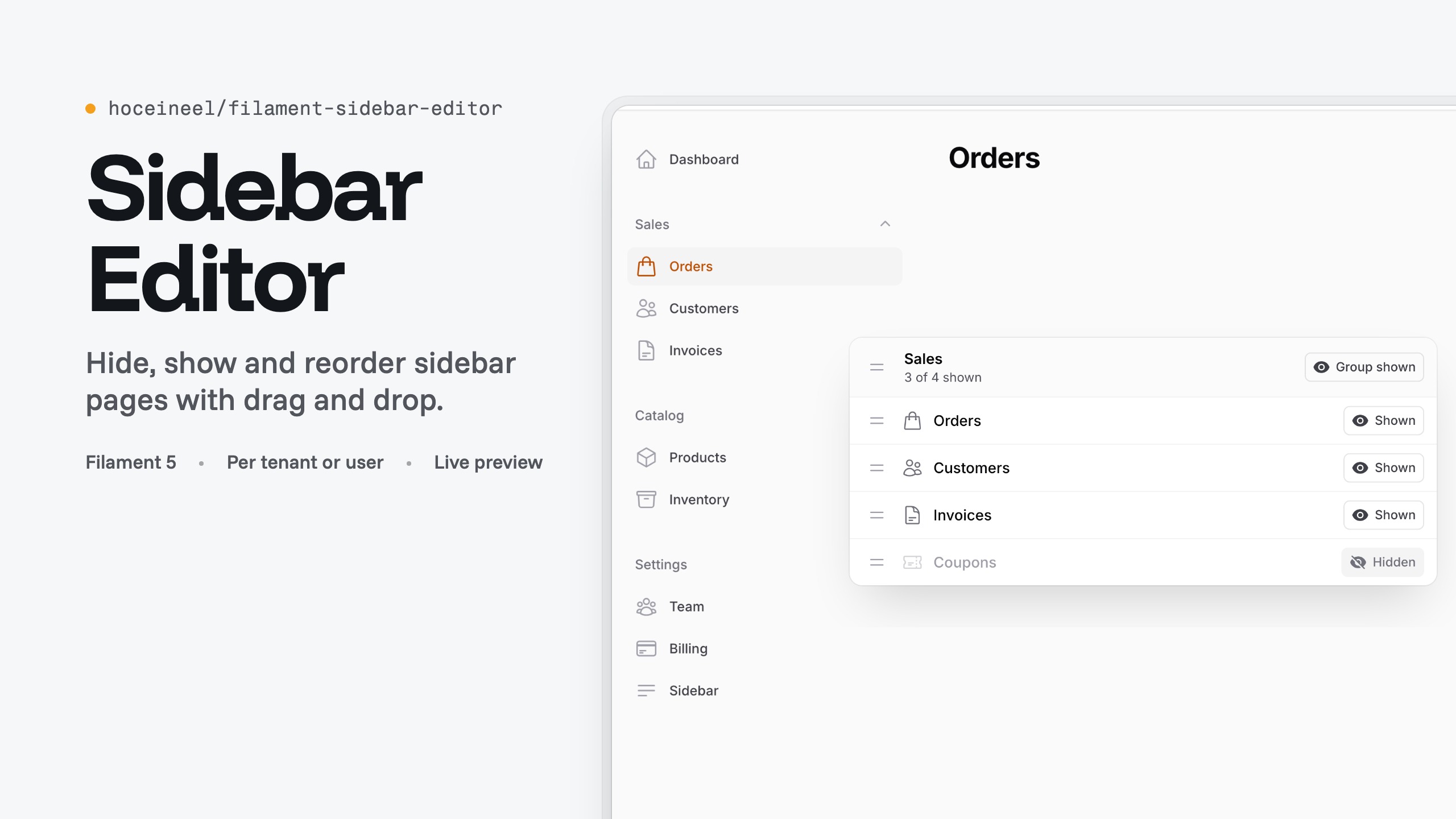 Sidebar Editor