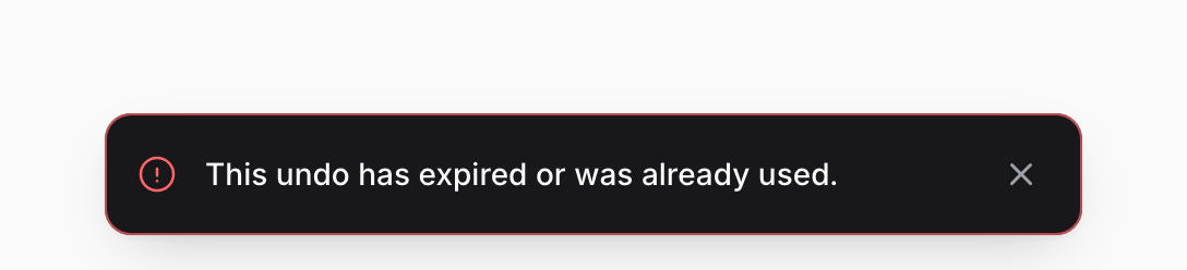 A failed undo