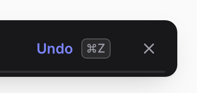 The shortcut hint next to Undo