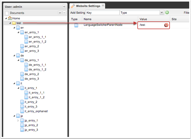 Set parent node