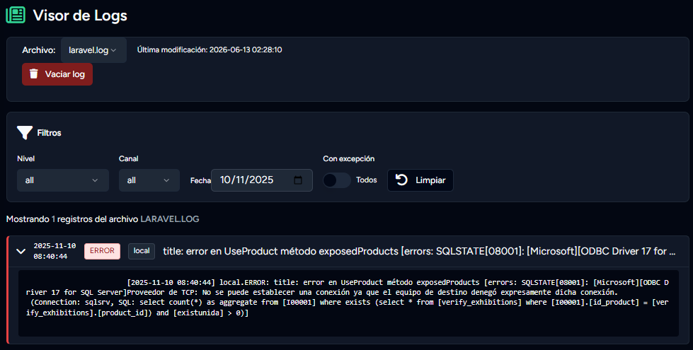 Laravel Log Viewer