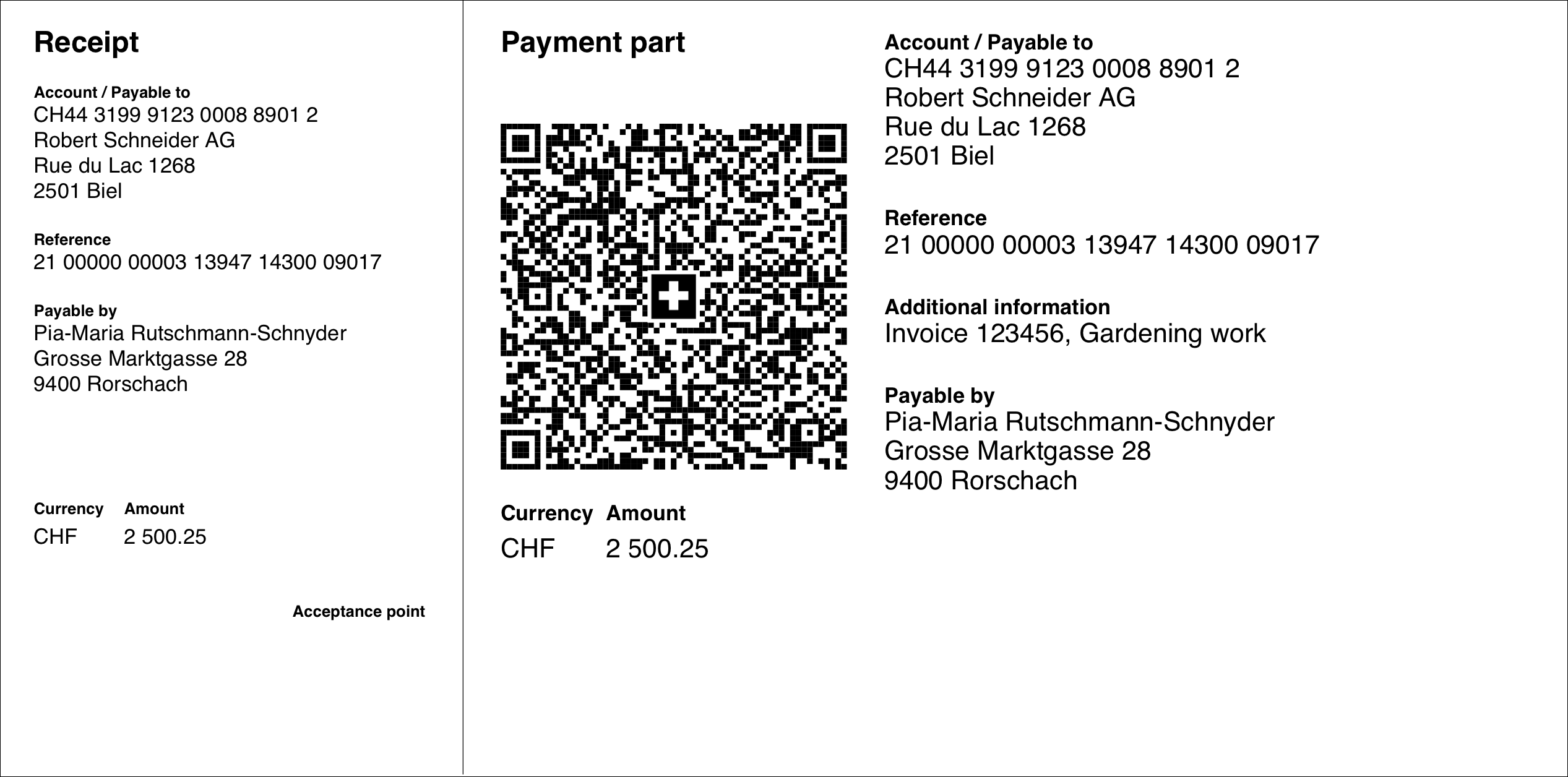 Image of Swiss QR Bill example