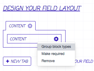 group block types button