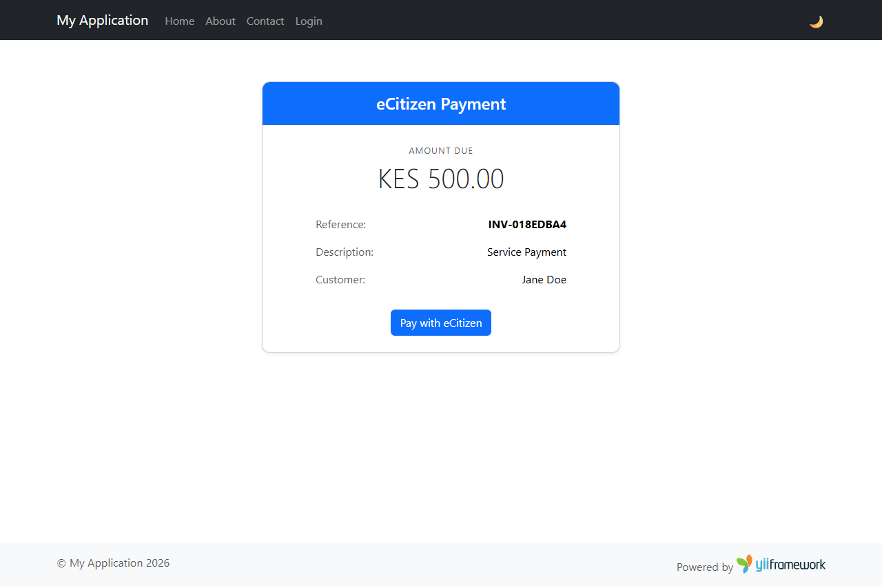 eCitizen Payment Pay Screen