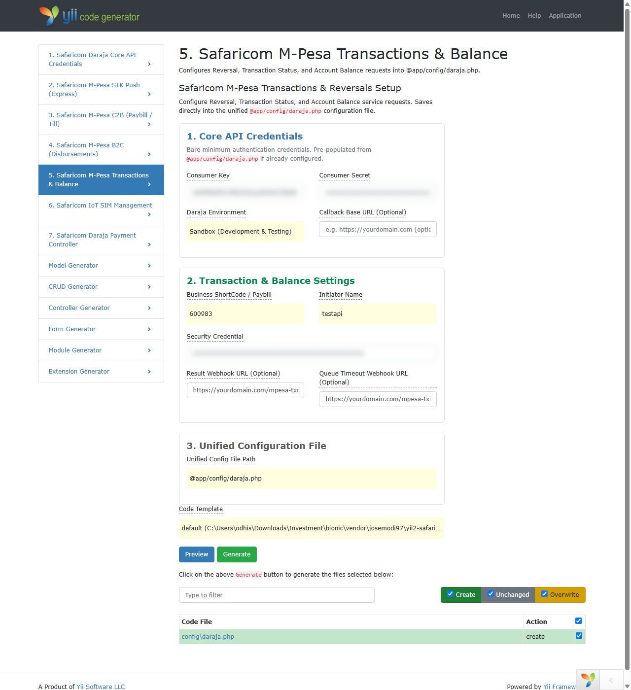 Safaricom M-Pesa Transactions & Balance Setup
