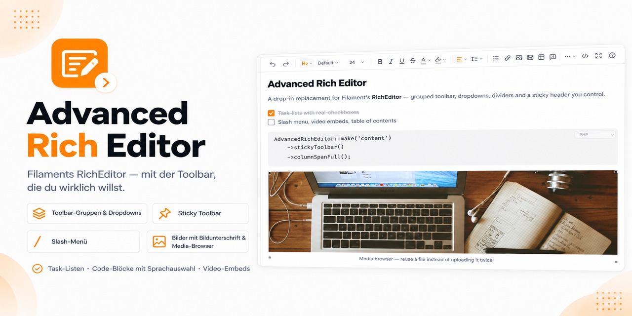 Filament Advanced Rich Editor