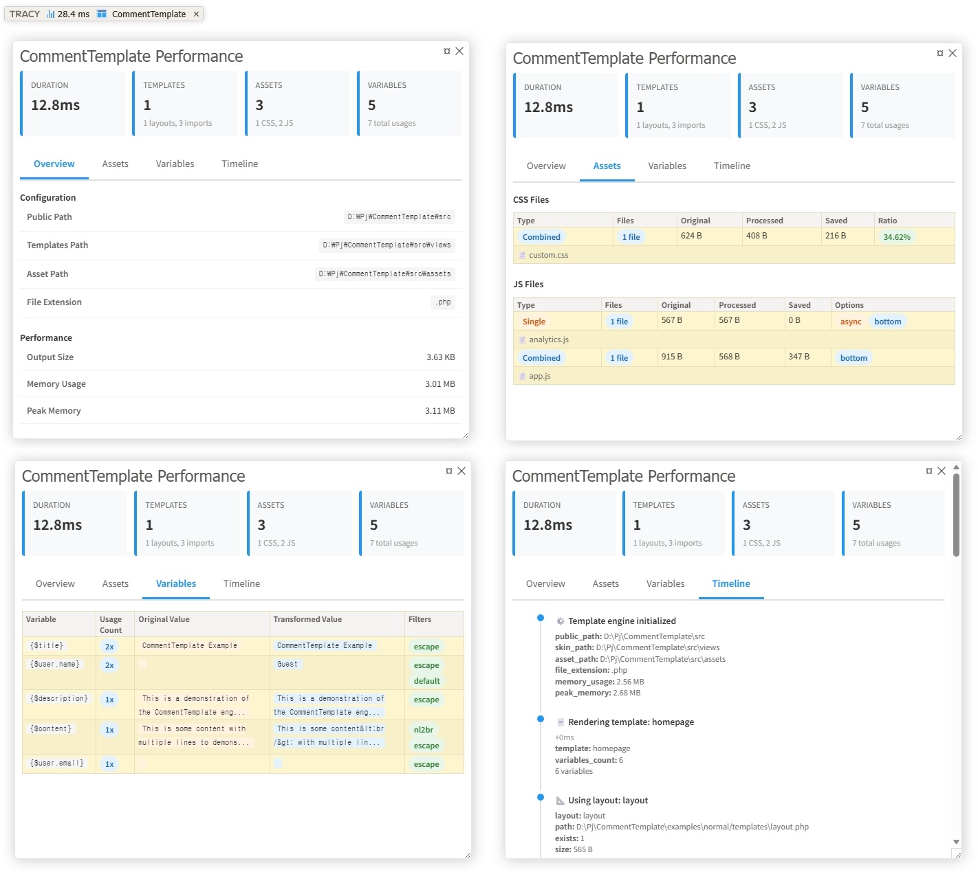 Comment Template Tracy