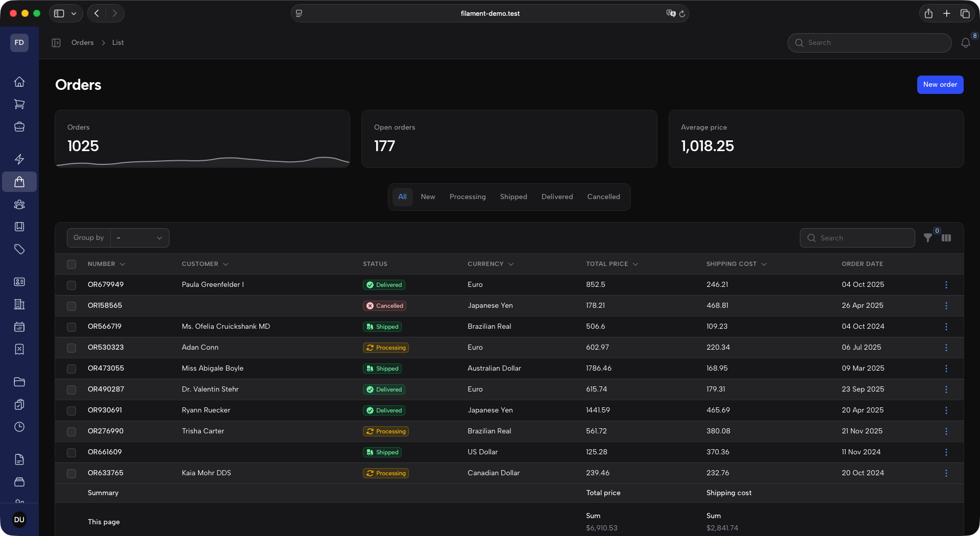 Accent sidebar, collapsed, dark mode