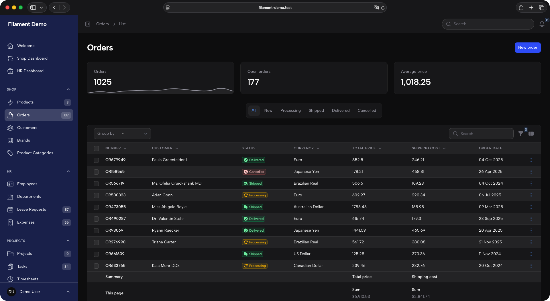 Accent sidebar, expanded, dark mode