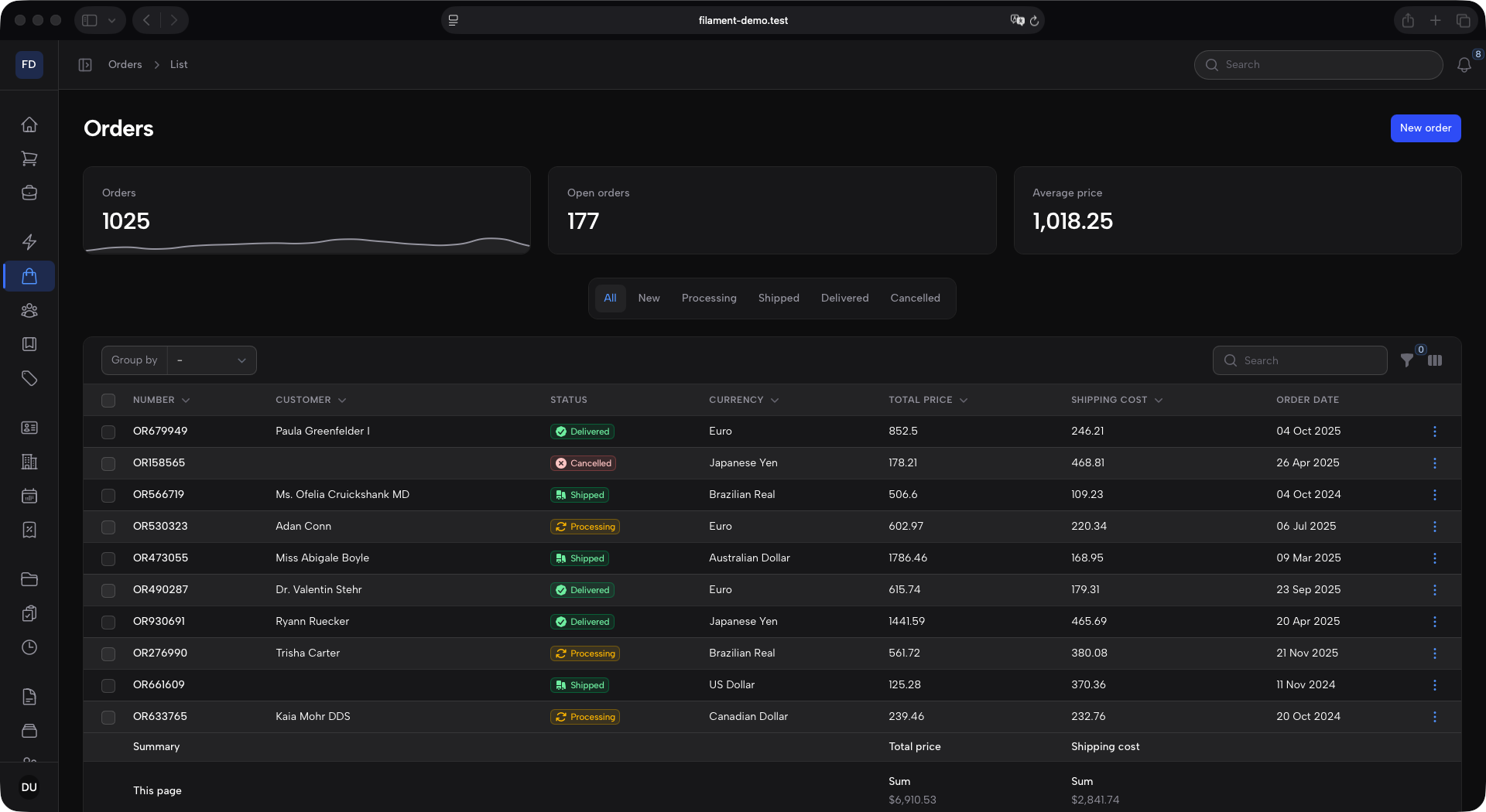 Neutral sidebar, collapsed, dark mode