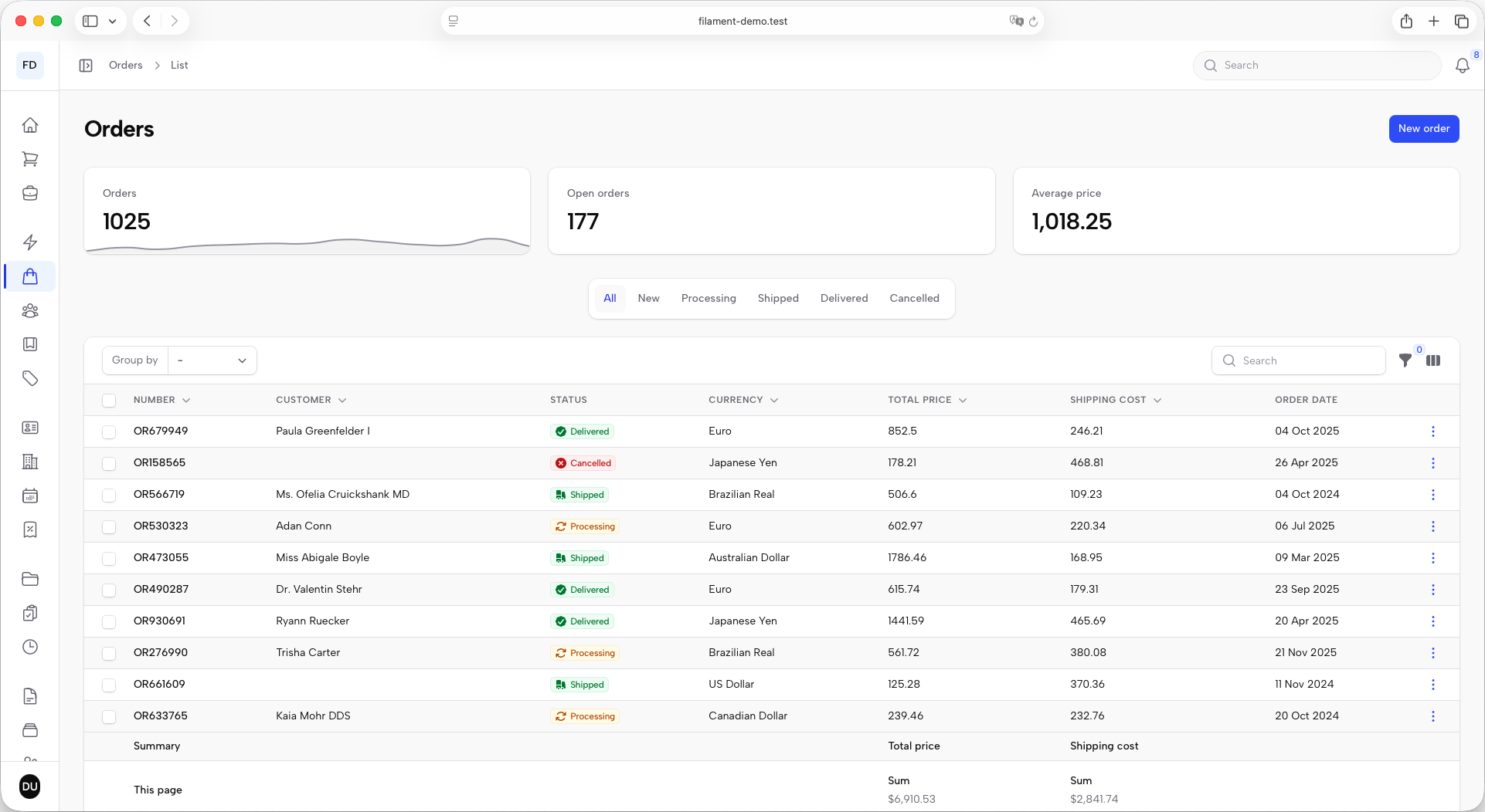 Neutral sidebar, collapsed, light mode